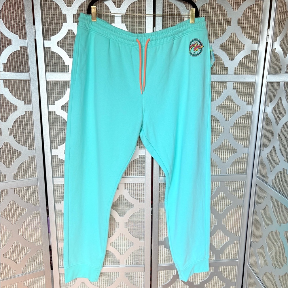 NWT Cabana Aqua Joggers with Logo Detail On Front
